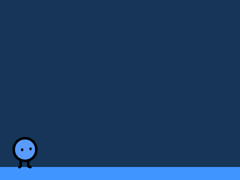 blue guy blue world physics test