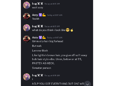 EXPOSING BUG >=]