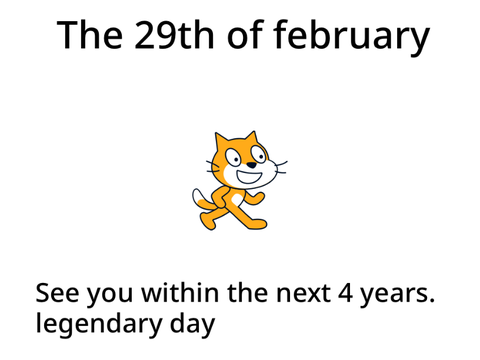 the 29th of february.