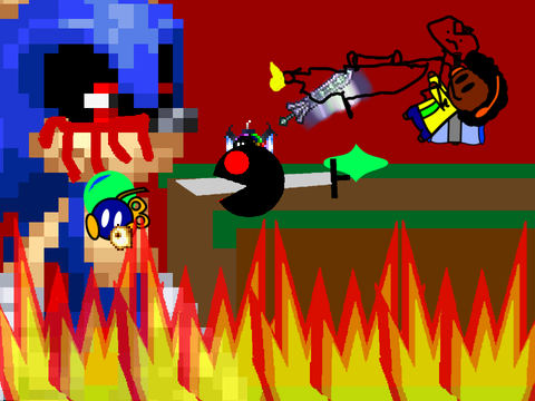 i added myself fighting sonic exe remix remix
