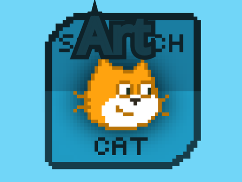 Pixel Scratch Cat - Art 