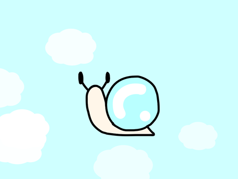 ふわふわシャボン玉つむりのお散歩