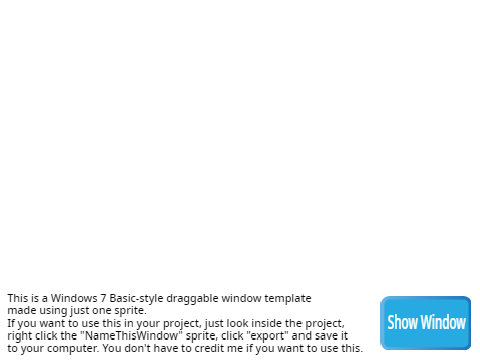 Windows 7 Basic Window Template