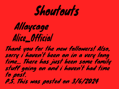 Shoutouts 3/6/24