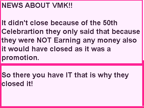 THE REAL ANSWER WHY DISNEY'S VMK CLOSED!!!