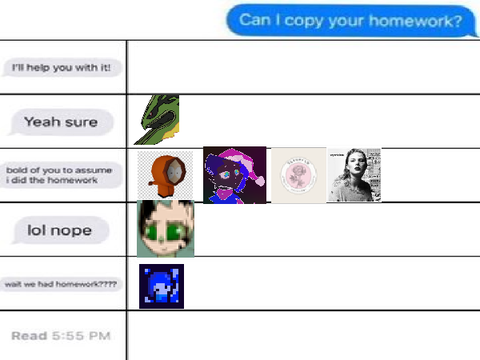 Add yourself: Homework meme