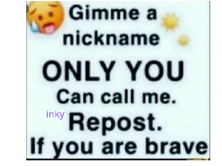 Give a nickname (for me) remix