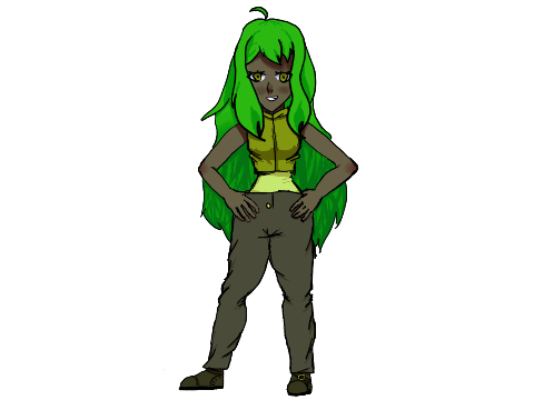 Green haired girl
