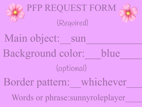 }pfp request form{ remix