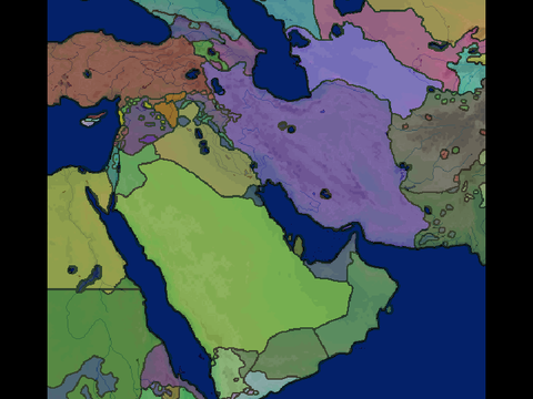Map of the Middle East as of February, 2024 