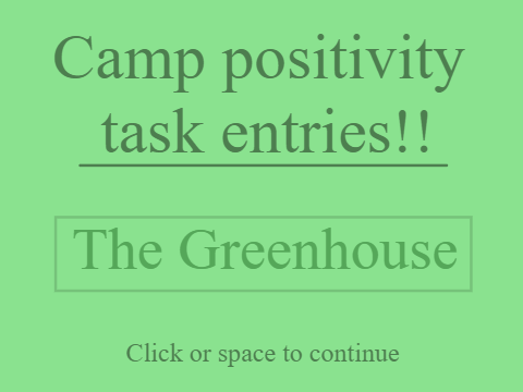 Task Entries for Camp Positivity