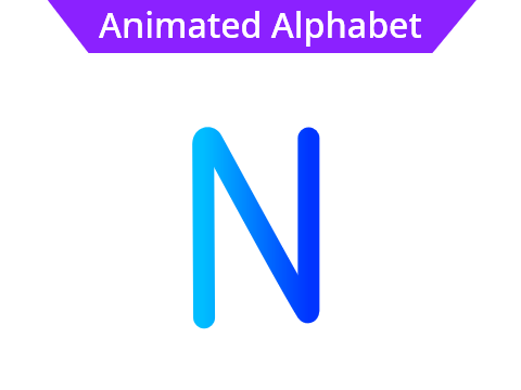 Animated Alphabet in Color: N