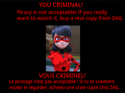 Miraculous Ladybug Anti-Piracy Screen