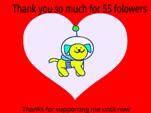 Thanks for 57 followers!!! 