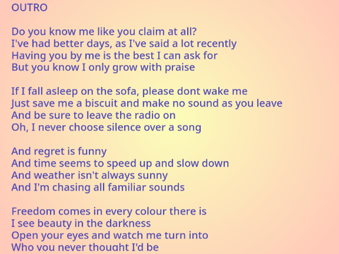 the songs :)