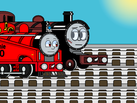 Two red LNER engines named "Archie