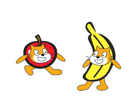 （拡散希望）リンゴ猫とバナナ猫 SCRATCH EDIｼｮﾝ!? 素材