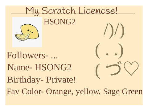 My Scratch License!