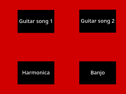 Banjo, guitar and harmonica