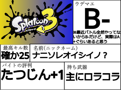 スプラ好き必見!スプラのプロフを作っちゃえ!(remixしてね) remix