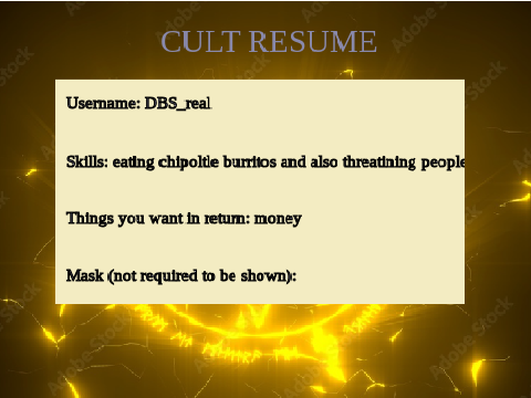 Cult Resume 