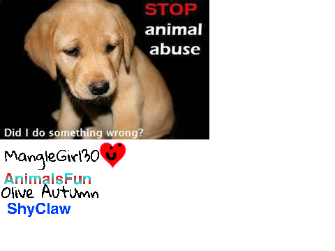 Sign your name if your against ANIMAL ABUSE!!!! (and remix) remix remix remix