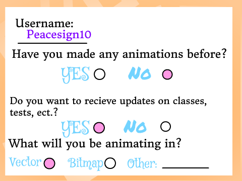 Scratch School of Animation Sign-ups Entry