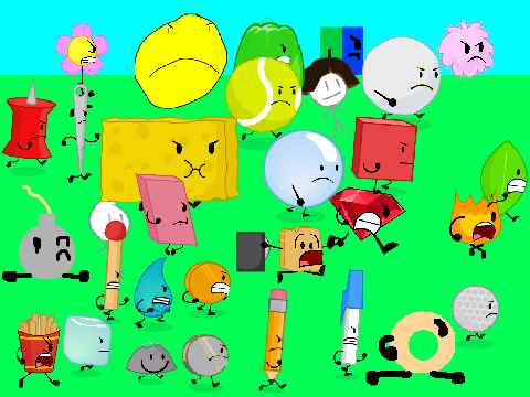 bfdi the 32 contestents with announcer movie
