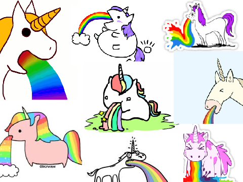 Unicorn Collage 6~Rainbow Unicorn Barf