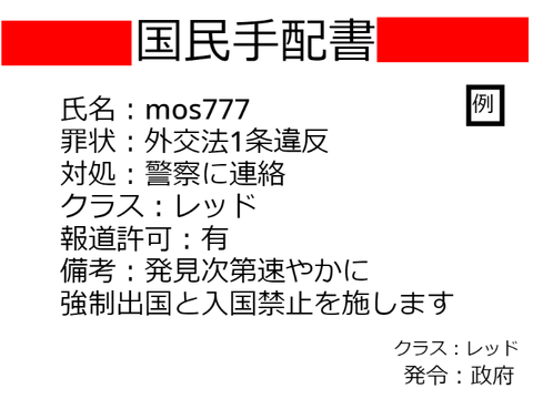 手配書の例