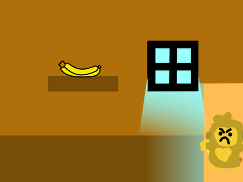 Monkey donates bananas.