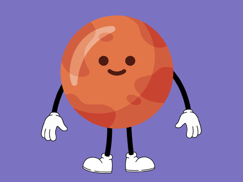 Red Planet with Sunglasses