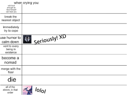 When crying u + me lol