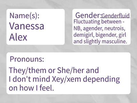 Current Names/Gender/Pronouns! remix