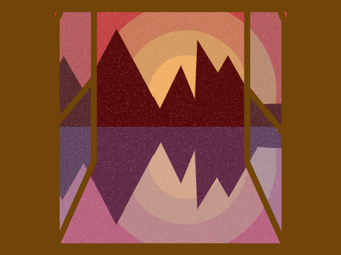 Window By the Mountains- art