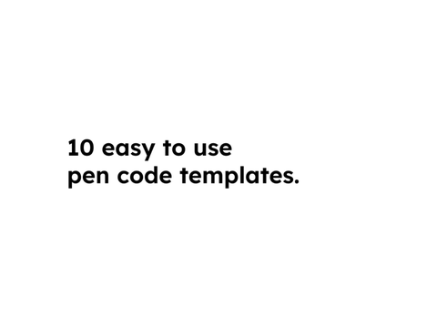[Easy use] Pen code templates