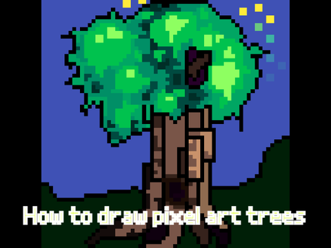 How to draw pixel art trees(Pixel Art Tutorial)