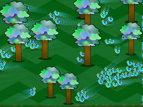 Chicks, Boids, Sorting and Trails! remix ^. .^