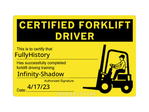 Forklift Certification Official Card - Approved