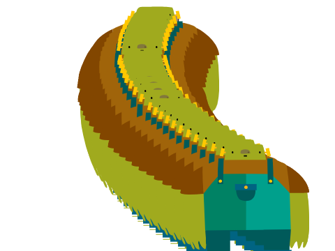 3-D scratch characters