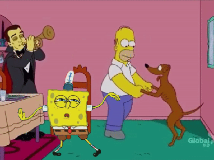 Mixelshots Classics: Homer Simpson Dancing To Fitting Music Ft Spongebob