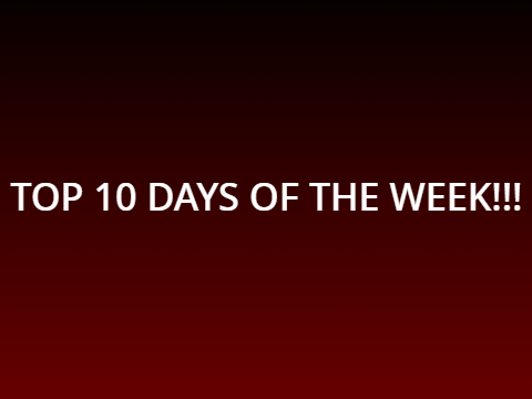 Top 10 Days of the Week