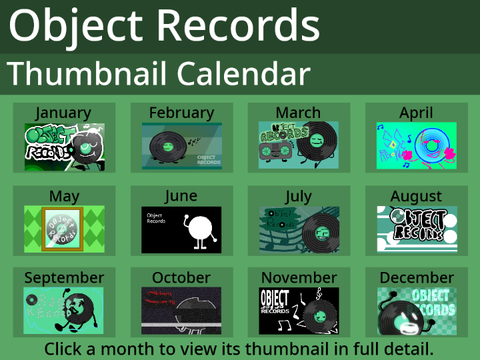 Object Records Thumbnail Calendar