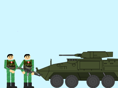 APC assisting infantry