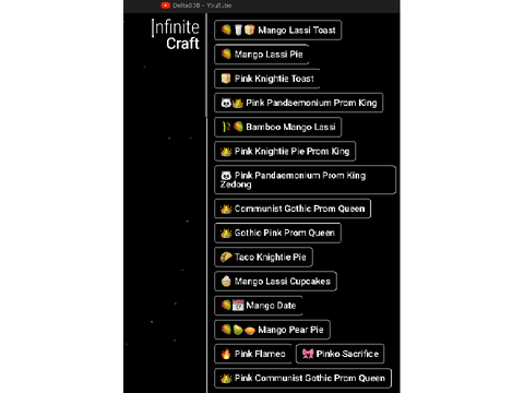 All of my Infinite Craft first discoveries (as of April 2024)