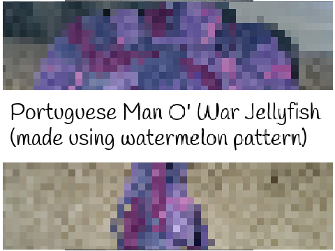 Portuguese Man O' War Jellyfish (made using watermelon pattern)
