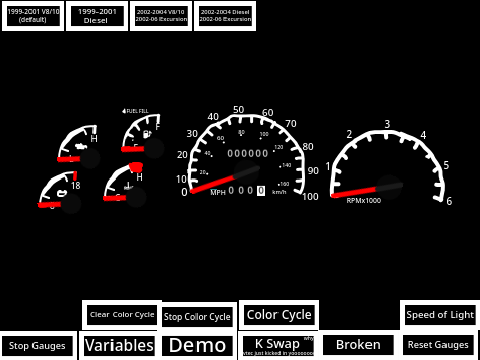 1st Generation Ford Super Duty Gauge Cluster