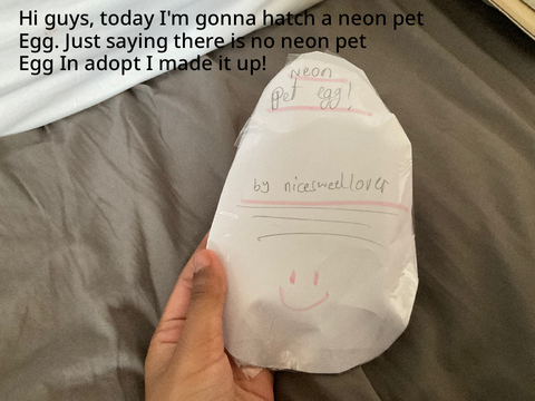Hatching neon pet egg