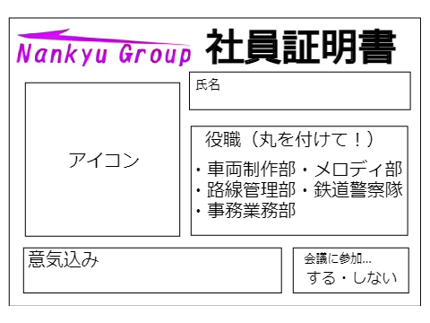 シン・南急グループ社員証明書