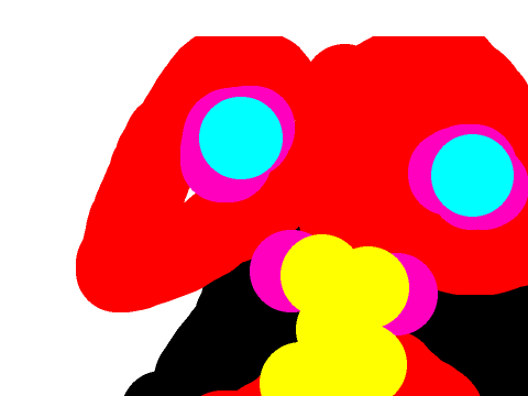 Drawing of a Monster Behind a Volcano
